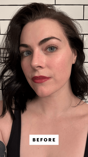 Image may contain Amy Lee Face Head Person Photography Portrait Adult Body Part Mouth Cosmetics and Lipstick