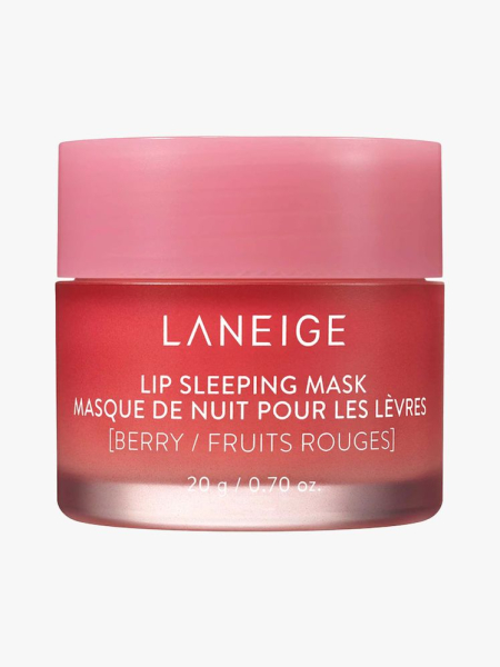 Laniege Lip Sleeping Mask in branded tub component on a light gray background