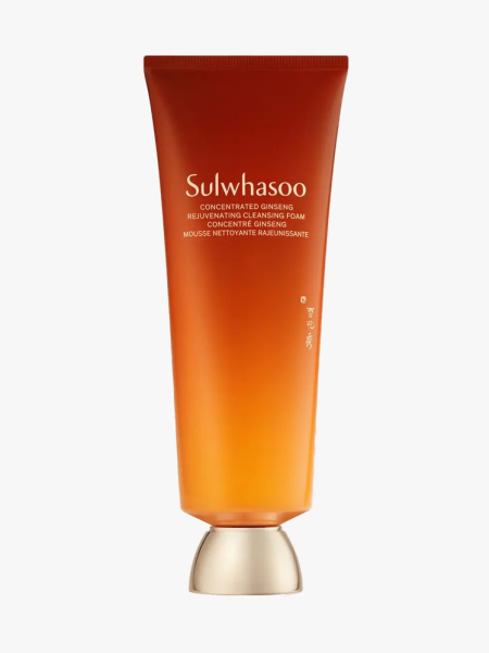 Sulwhasoo Concentrated Ginseng Rejuvenating Cleansing Foam in branded tube component on a light gray background